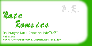 mate romsics business card